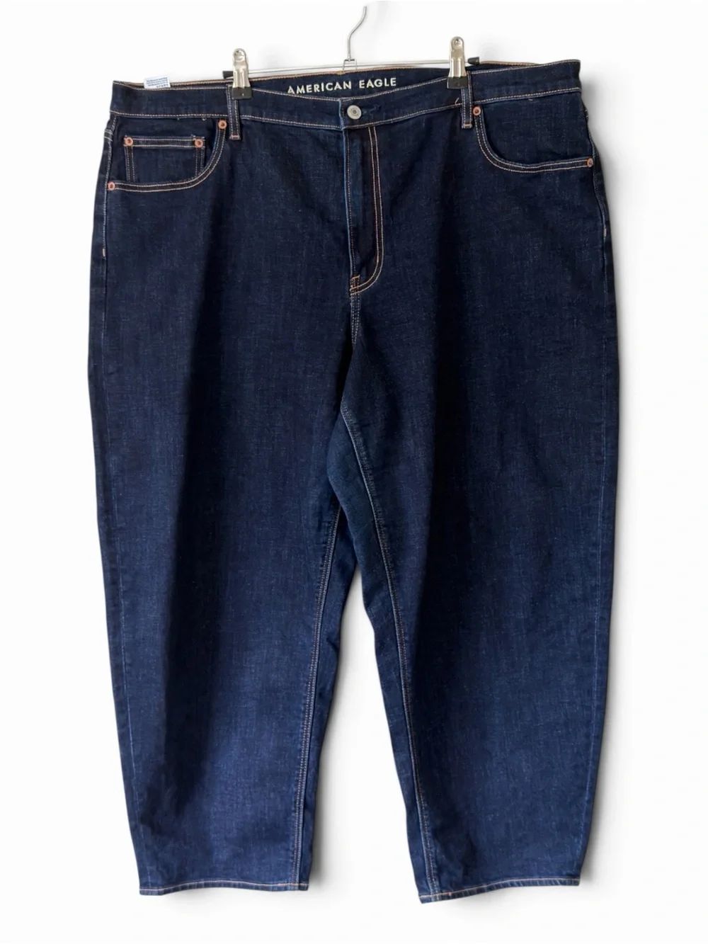 American Eagle Barrel Jeans High Rise Dark Wash Ankle Stretch Size 20